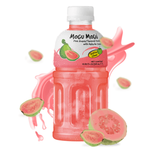 Mogu Mogu piće s komadićima želea, okus pink guava 320ml