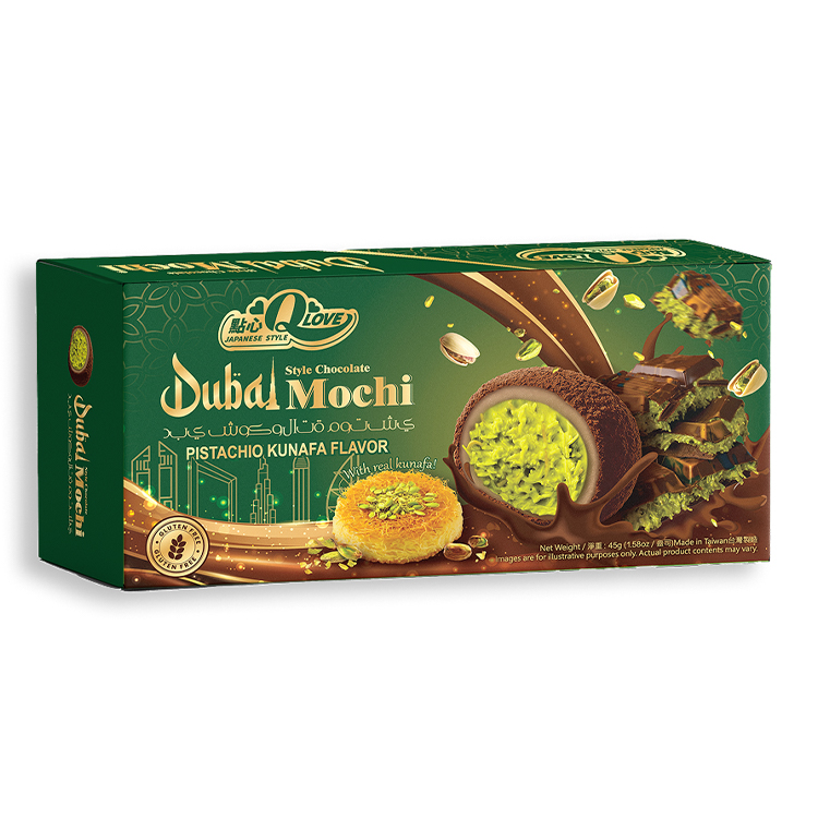 Qlove Deluxe Mochi okus Dubai Chocolate 45g