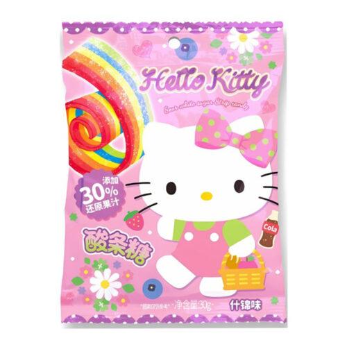 Qi Hello Kitty Assorted Fruit Sour Belt Candy 30g