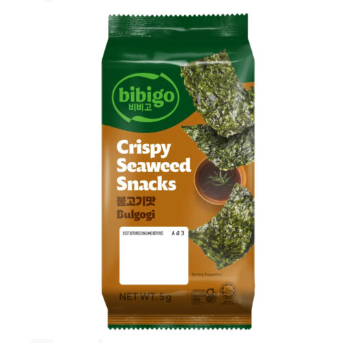 BIBIGO seaweed Snack Crispy BBQ 5g, snack od morskih algi