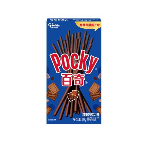Pocky štapići s prelijevom, okus duple čokolade 50g