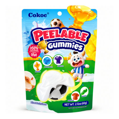 Cokoc Peelable gumeni bomboni okus mixed fruit 60g, World cup version