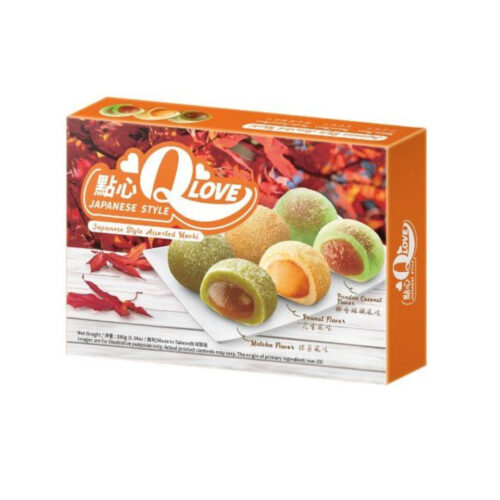 Qlove Traditional Mix Mochi 180g (Matcha, kokos pandan, Kikiriki )